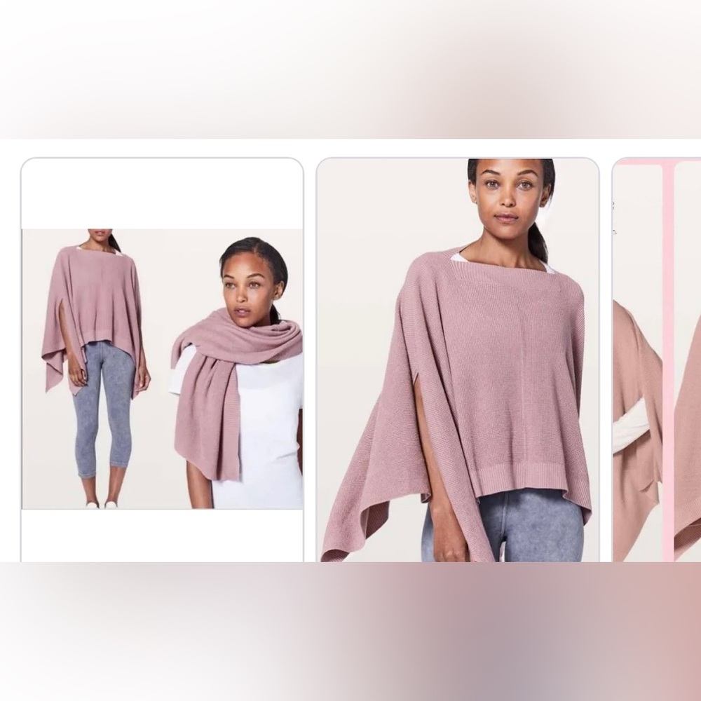 Lululemon Forward Flow Cape Sweater O/S Mink Berry